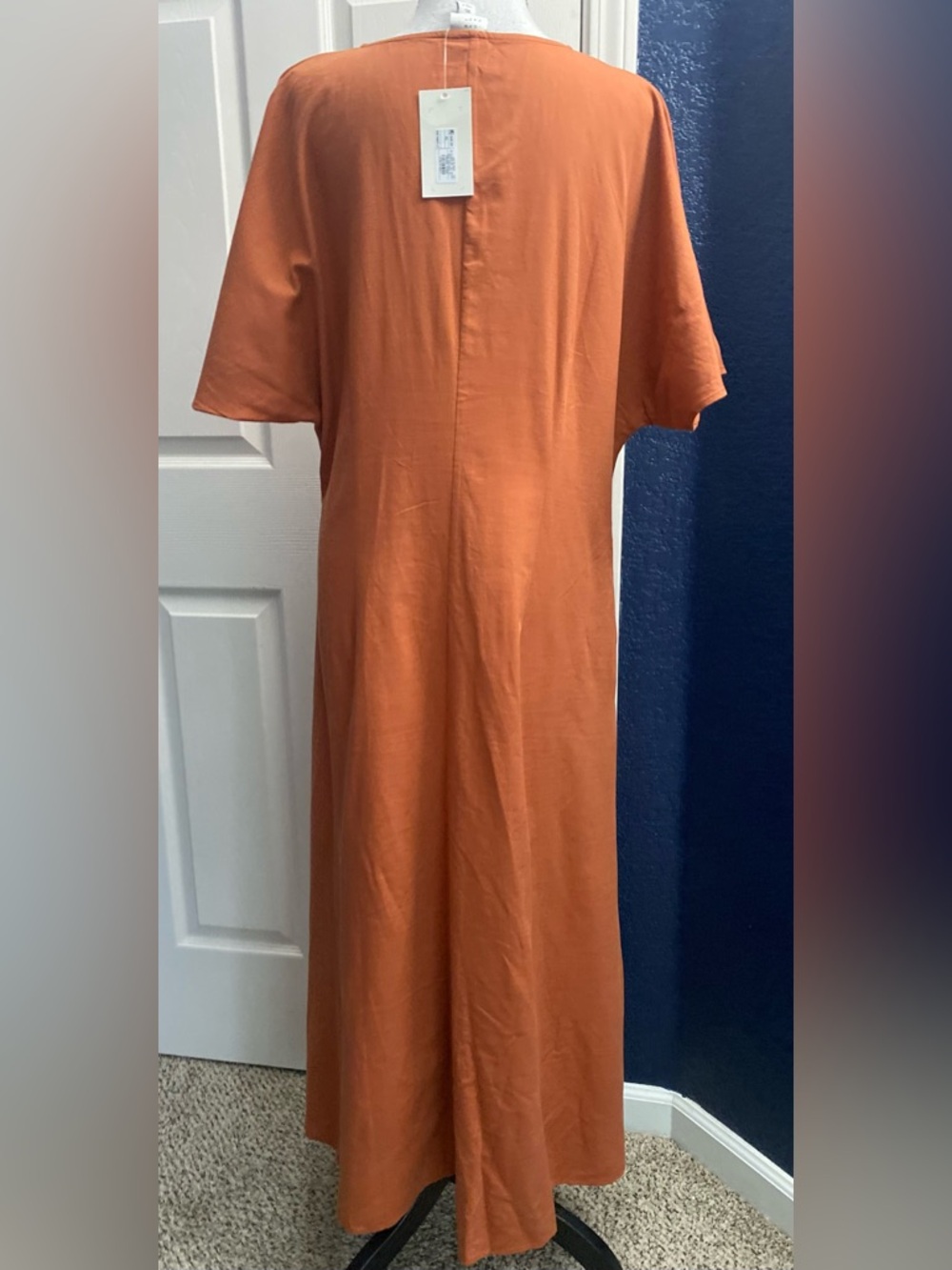 a new day Rust Orange Button-Front Maxi Dress - Picture 3 of 7